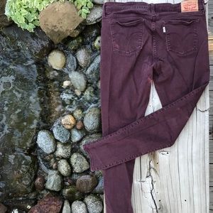 Levi’s 711 Skinny Jean in Plum color